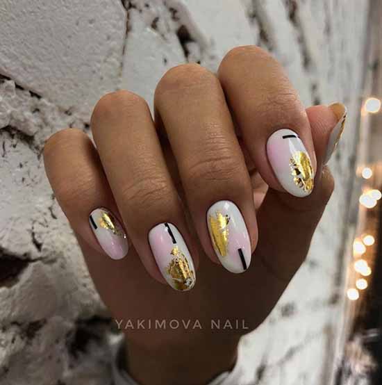 Foil nail design: photo, fashionable manicure novelties