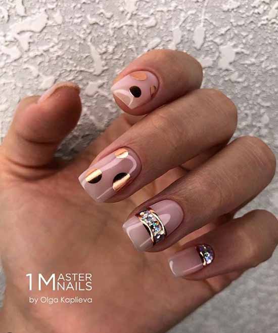 Foil nail design: photo, fashionable manicure novelties