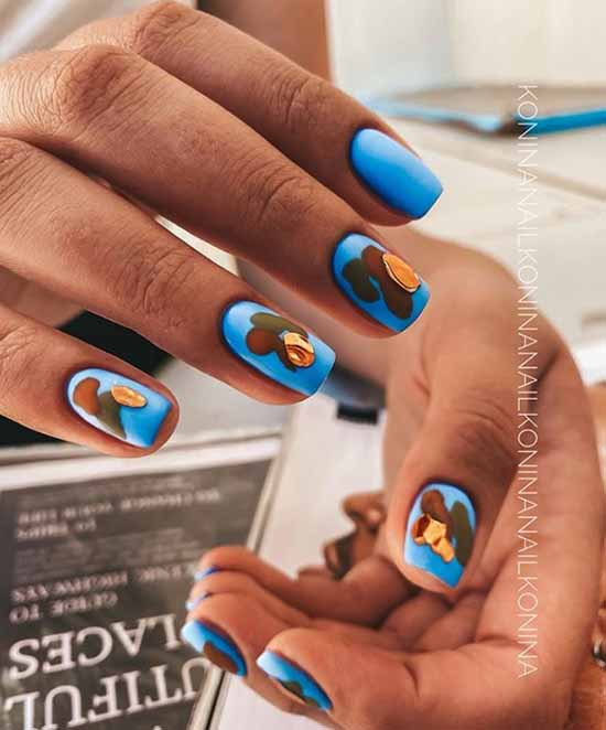 Conception d'ongles en feuille: photo, nouveautés de manucure à la mode