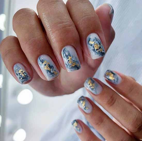 Foil nail design: photo, fashionable manicure novelties