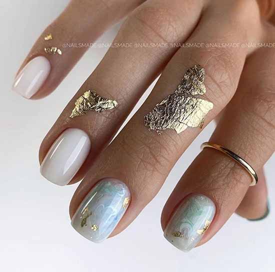 Conception d'ongles en feuille: photo, nouveautés de manucure à la mode