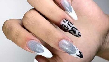 French manicure with a pattern