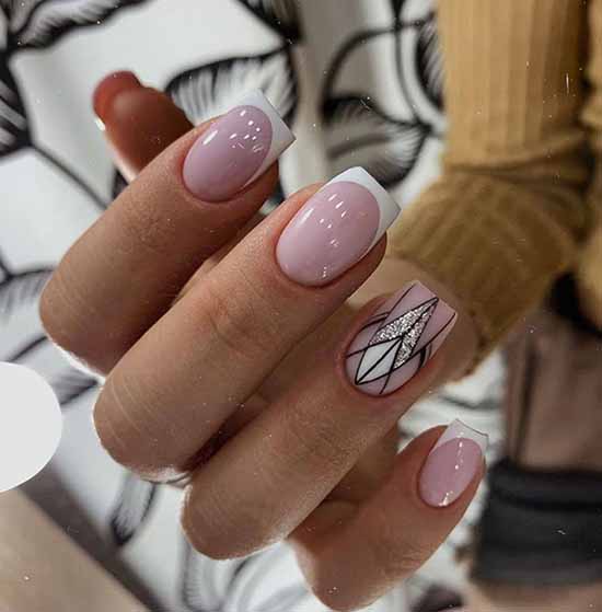 French manicure with a pattern: French novelties 2021