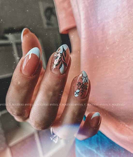 French manicure with a pattern: French novelties 2021