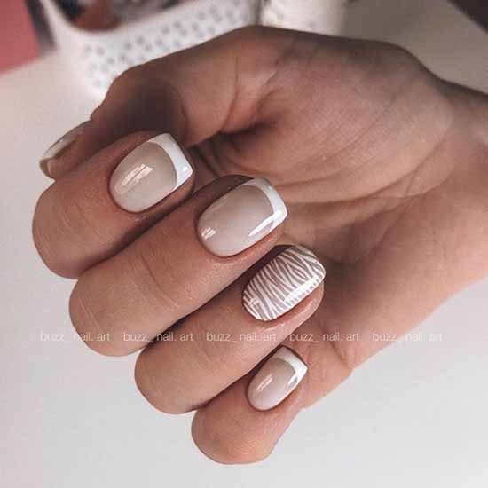 French manicure with a pattern: French novelties 2021