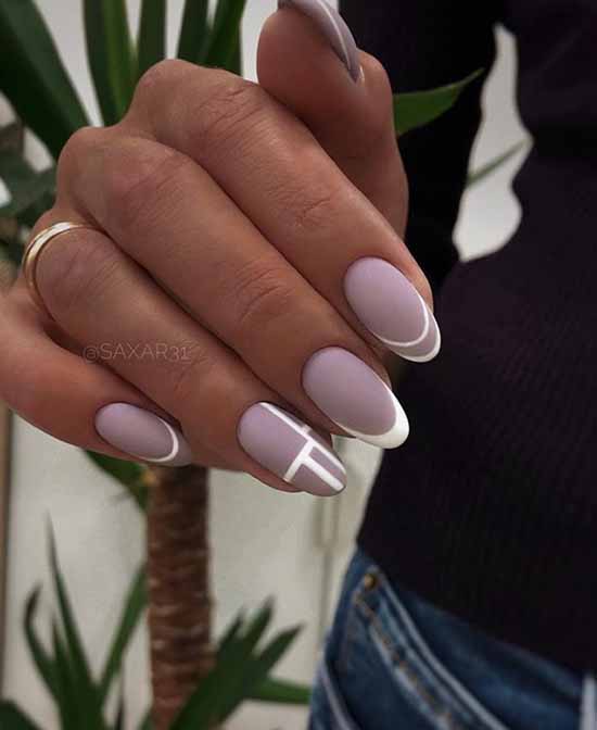 French manicure with a pattern: French novelties 2021