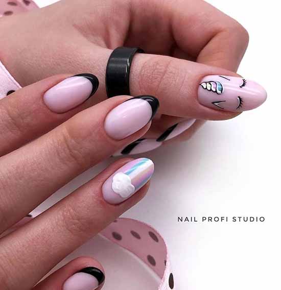 French manicure with a pattern: French novelties 2021