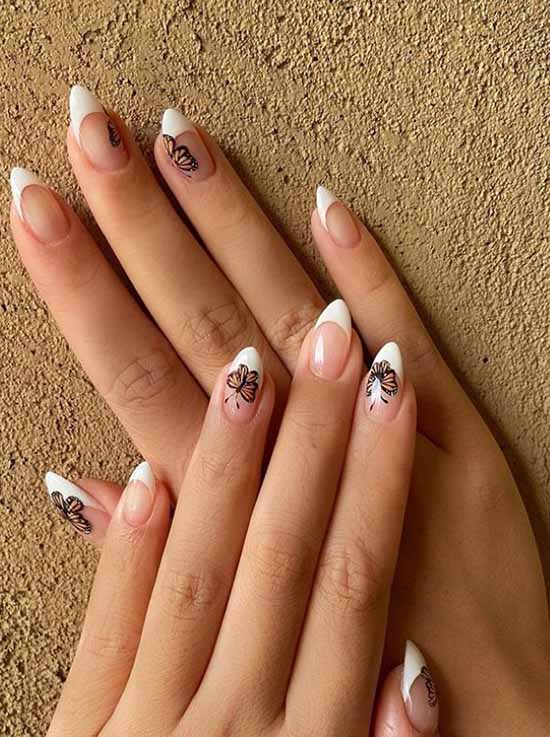 French manicure with a pattern: French novelties 2021