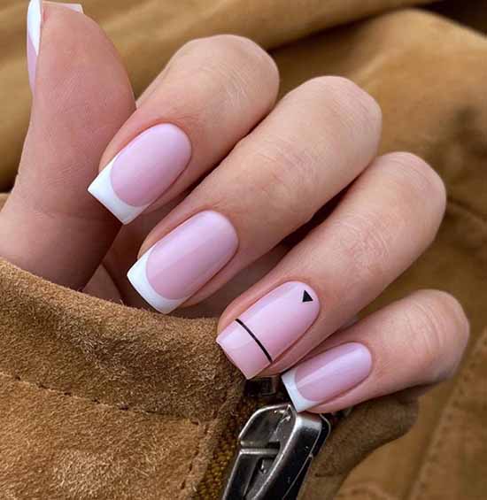 French manicure with a pattern: French novelties 2021