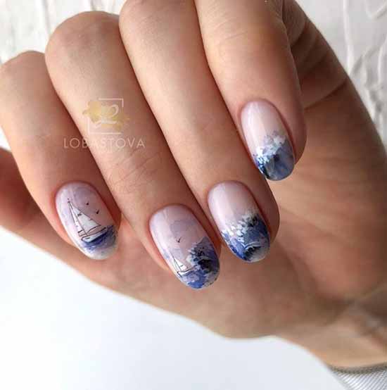 Manicure with clouds: photo ideas, stylish design novelties