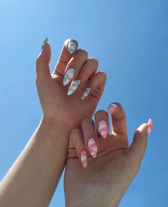 Manicure with clouds: photo ideas, stylish design novelties