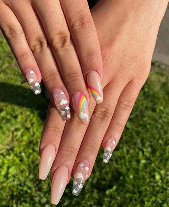 Manicure with clouds: photo ideas, stylish design novelties