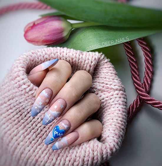 Manicure with clouds: photo ideas, stylish design novelties