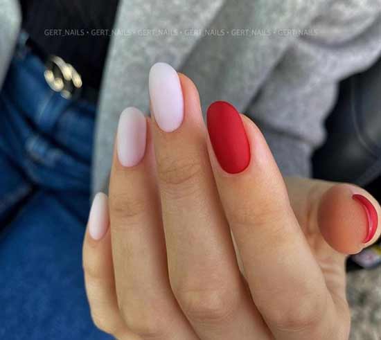 Matte multicolored manicure