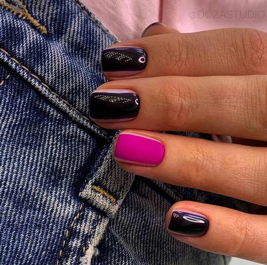 Matte and glossy manicure