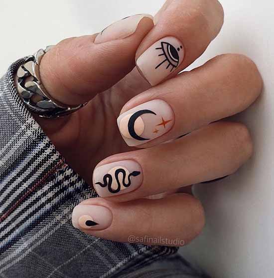 Beaux ongles mats: design, nouvelle manucure sur la photo