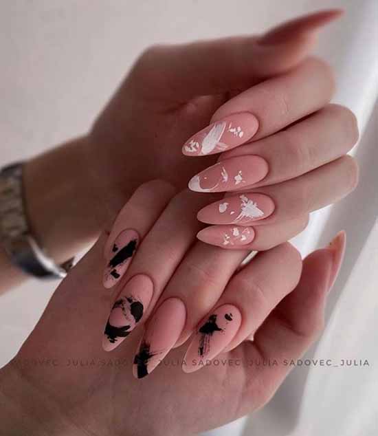 Black and white manicure