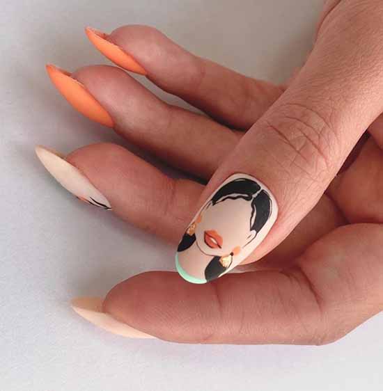 Beaux ongles mats: design, nouvelle manucure sur la photo