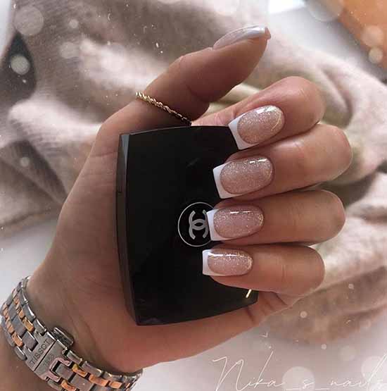 White nails with designs: new items, manicure ideas in the photo