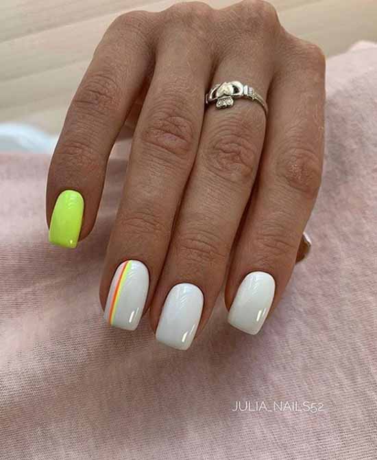 White nails with designs: new items, manicure ideas in the photo