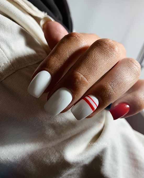 White nails with designs: new items, manicure ideas in the photo