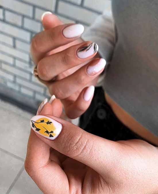 White nails with designs: new items, manicure ideas in the photo