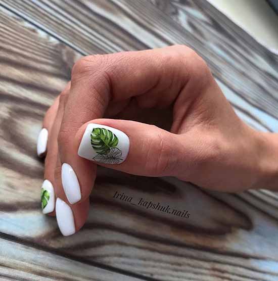 White nails with designs: new items, manicure ideas in the photo