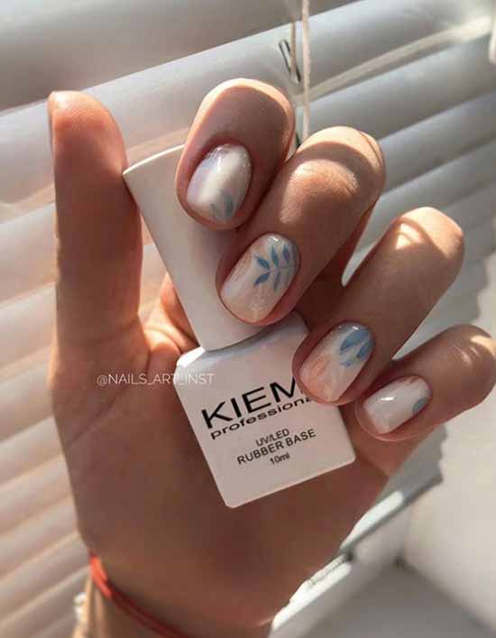 White nails with designs: new items, manicure ideas in the photo