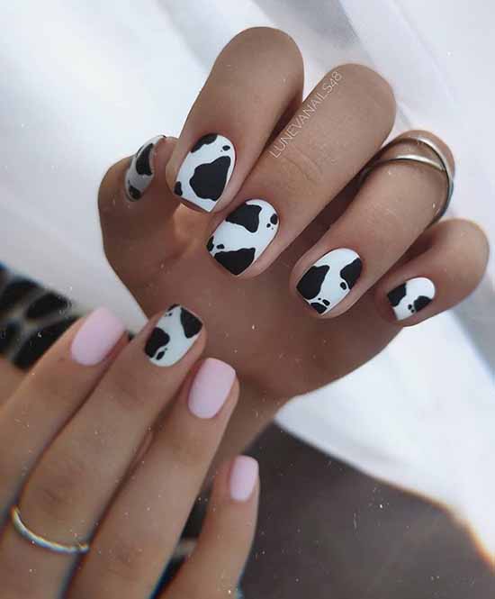 White nails with designs: new items, manicure ideas in the photo