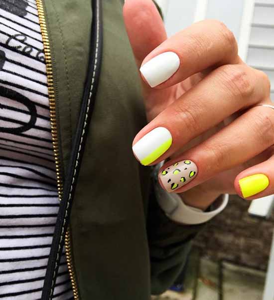 White nails with designs: new items, manicure ideas in the photo