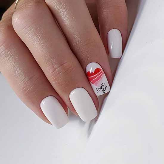 White nails with designs: new items, manicure ideas in the photo