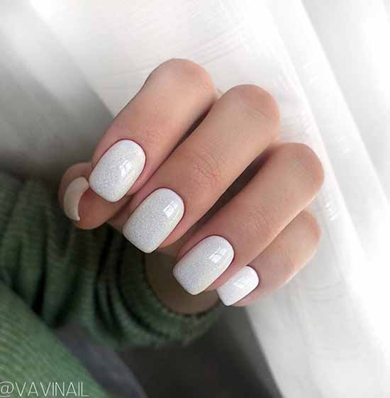 White nails with designs: new items, manicure ideas in the photo