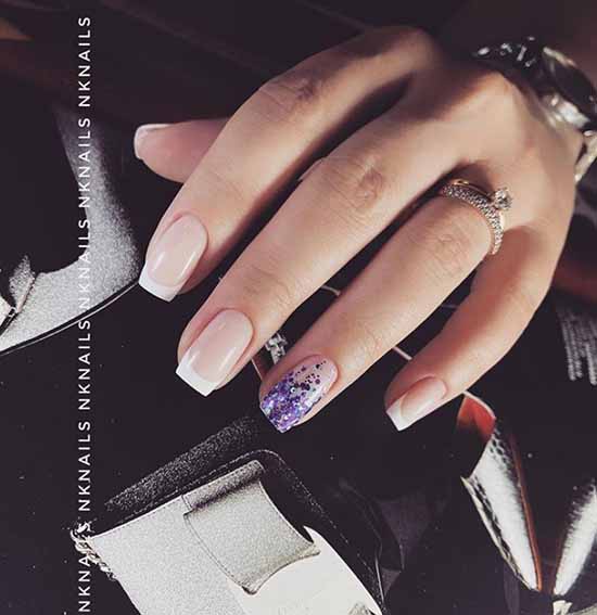 Nude manicure with sparkles: 100 design ideas in new photos