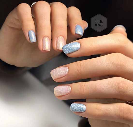 Nude manicure with sparkles: 100 design ideas in new photos