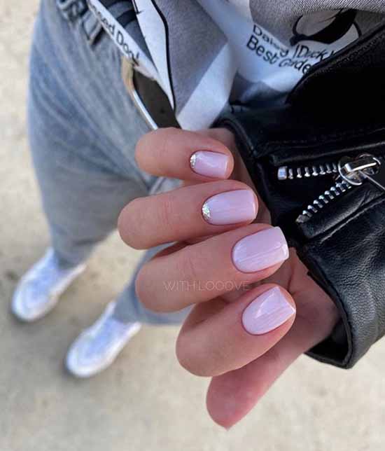 Nude manicure with sparkles: 100 design ideas in new photos