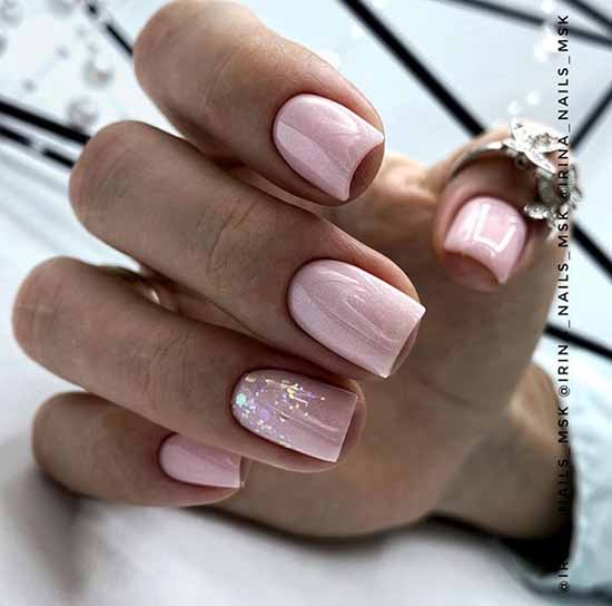 Nude manicure with sparkles: 100 design ideas in new photos