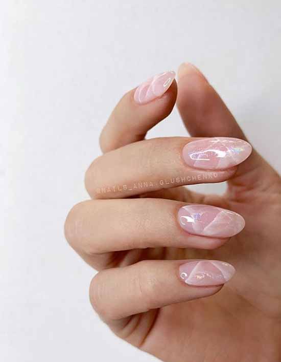 Nude manicure with sparkles: 100 design ideas in new photos