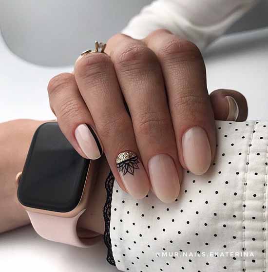 Nude manicure with sparkles: 100 design ideas in new photos