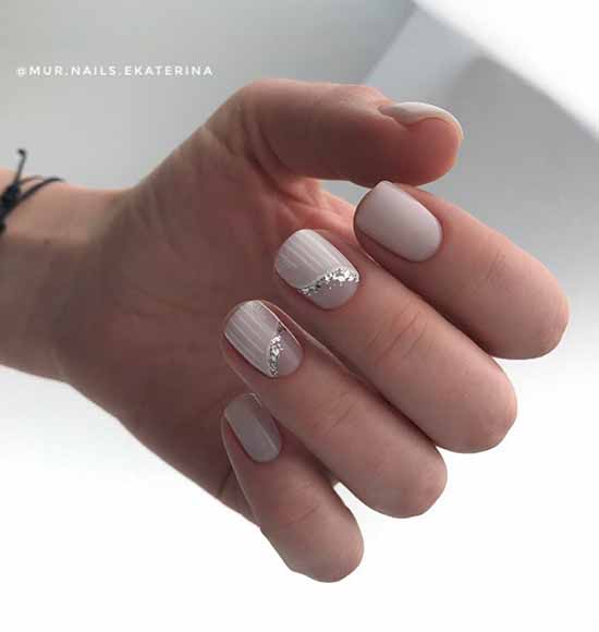 Nude manicure with sparkles: 100 design ideas in new photos