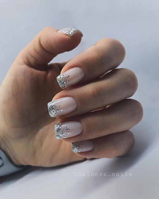 Nude manicure with sparkles: 100 design ideas in new photos