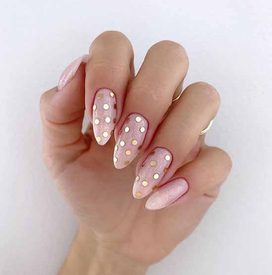 Nude manicure with sparkles: 100 design ideas in new photos