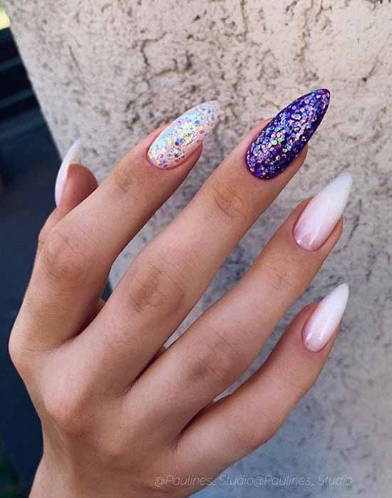 Nude manicure with sparkles: 100 design ideas in new photos