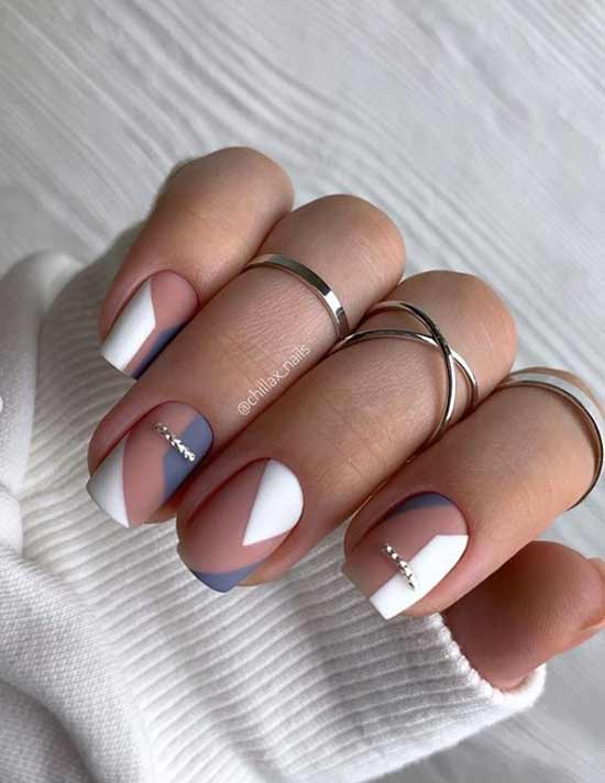 Festive two-tone manicure