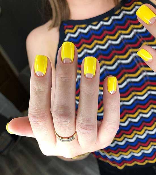 Bright yellow manicure