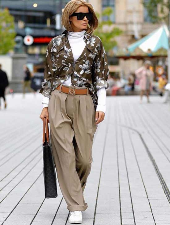 Layered look with belt