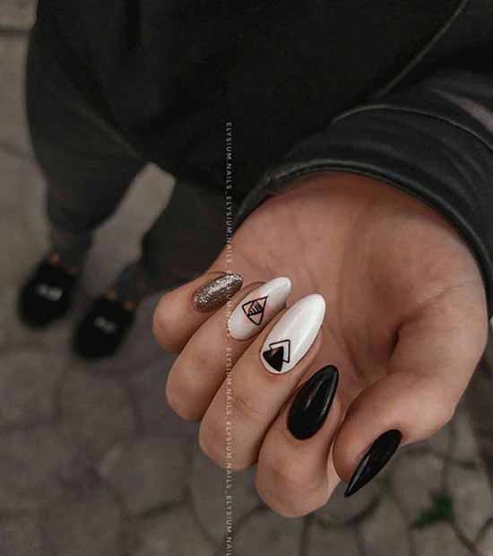 Black glitter manicure: photo with the best design