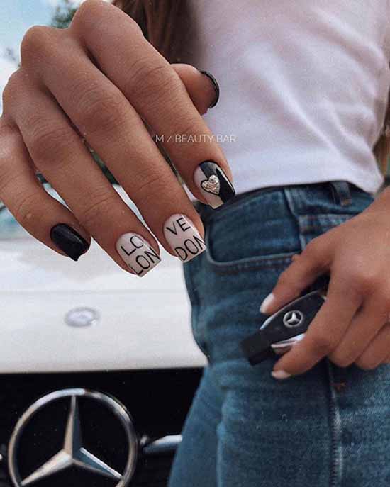 Black glitter manicure: photo with the best design