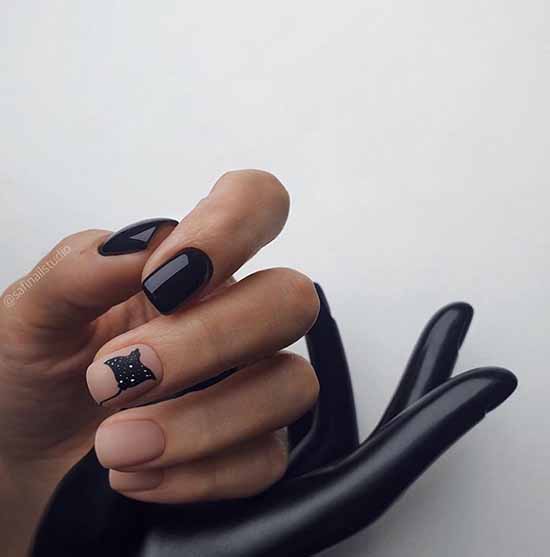 Black glitter manicure: photo with the best design