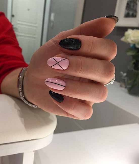 Black glitter manicure: photo with the best design