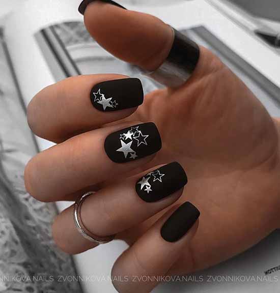 Black glitter manicure: photo with the best design